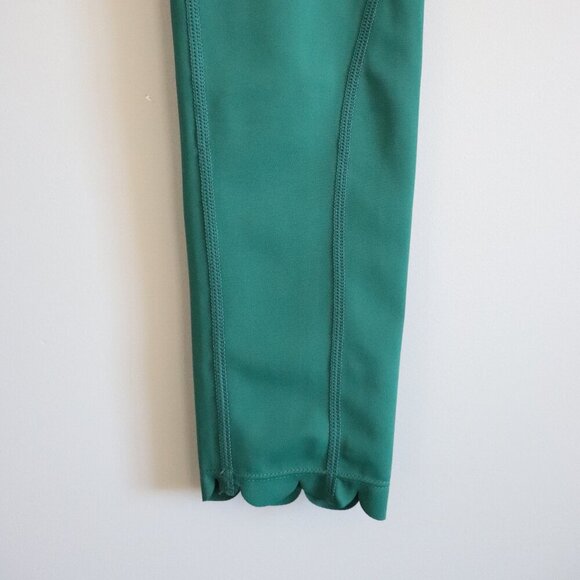 Peloton Women's L Green Scalloped Hem Limited Ed. Mid-Rise Leggings Yoga Pants - Picture 7 of 10